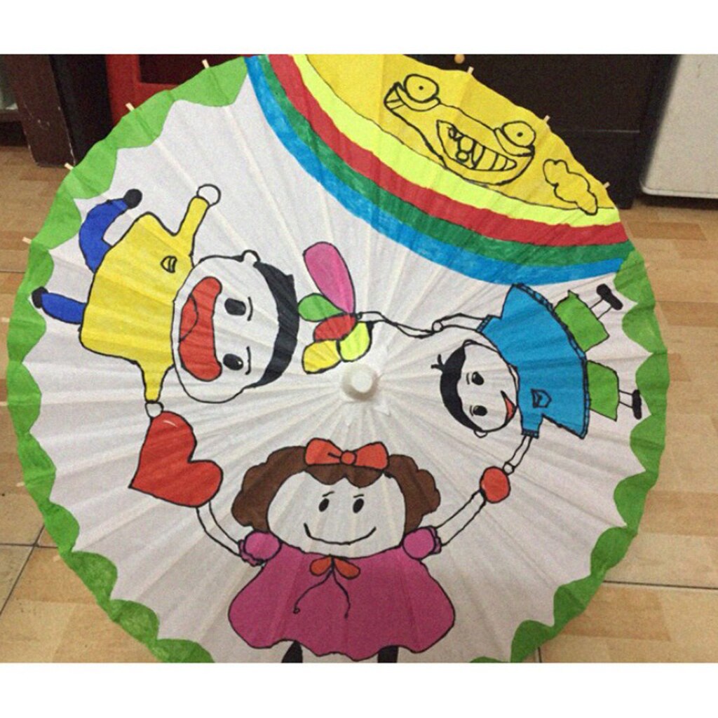 Feestartikelen Mini Papier Parasol Paraplu Blanco Papier Paraplu Diy Creatieve Ambachtelijke Paraplu Graffiti Kids Speelgoed