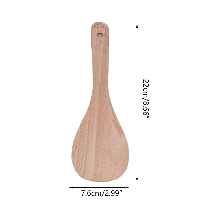 Utensilios de cocina de madera, juego de utensilios de cocina, cuchara de madera Natural, espátula, arroz, sopa, duraderos, sin costuras, antiadherente: 6