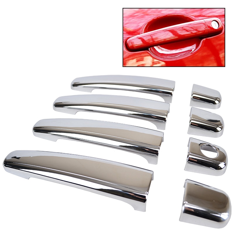 ACCESSORIES FIT FOR PEUGEOT 307 CHROME SIDE DOOR HANDLE BAR COVER CATCH TRIM MOLDING CAP MOULDING 2001~ON