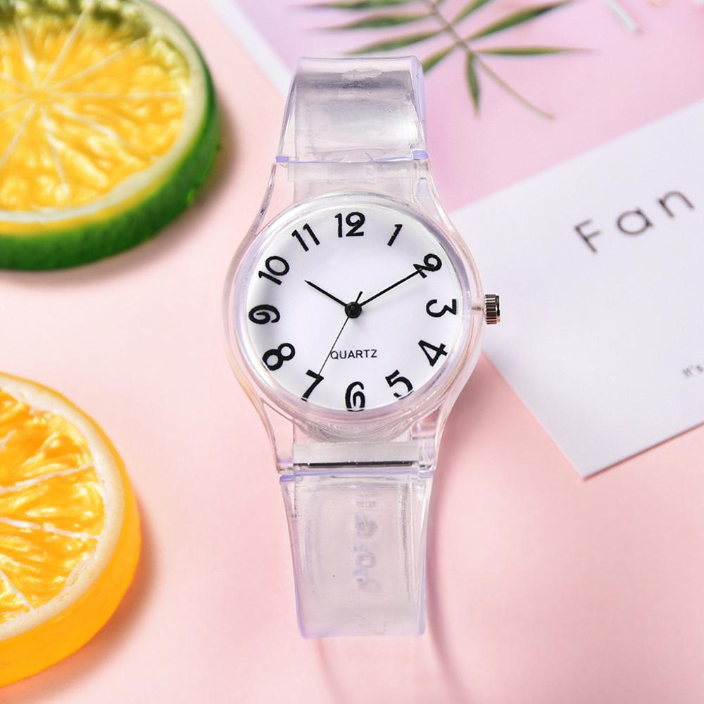 Kids Watches Lovely Cute Pure Color Silicone Rubber Strap Analog Quartz Watch Boys Girls Round Dial Analog Kids Wristwatch
