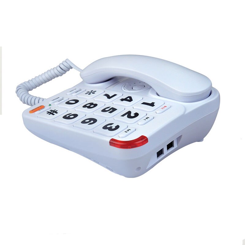 Trådbunden telefon med stora knappar och 3 snabbvalsknappar, hepester p -45 bildtelefon för seniorer med minnesskydd