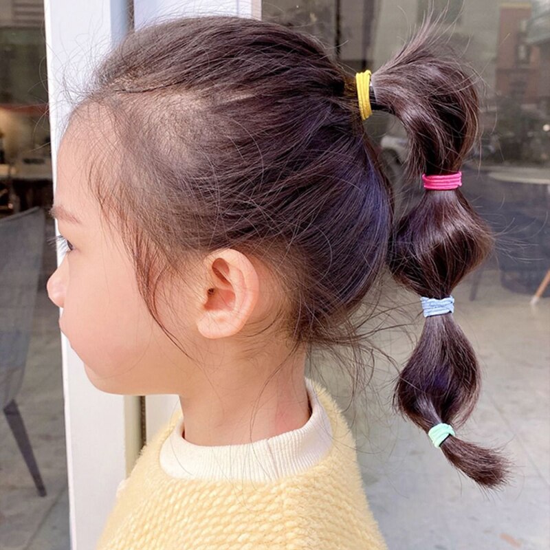 Enfants cheveux accessoires coiffure 20-300 pcs/Pack filles coloré Nylon petites bandes de cheveux élastiques enfants doux cheveux enfants chapeaux