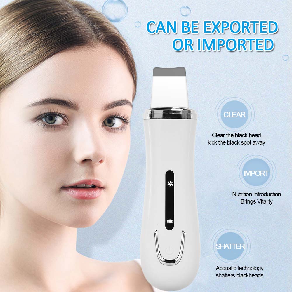 Ultrasonic Skin Scrubber and USB Nebulizer Face Steamer Humidifier Deep Face Cleaning Machine Peeling Shovel Facial Pore Cleaner