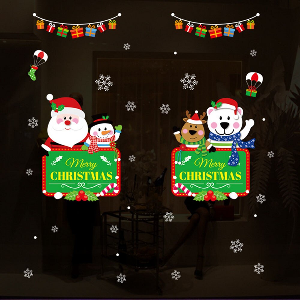 Decoración navideña de Santa Claus para pared, ventana, puerta de cristal, Sickers para casa, Bar, Hotel, cafetería, tienda, Navidad, Kerst: Style 6