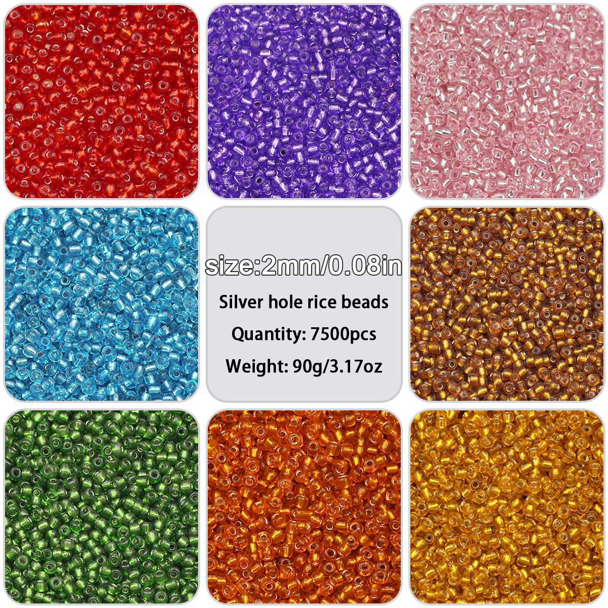 2mm 1500 stks 18g Zilver Kleur Binnenkant Rocailles Glas Ambachtelijke Kralen Armbanden Ketting Ring Maken Rocailles Voor DIY Art Craft