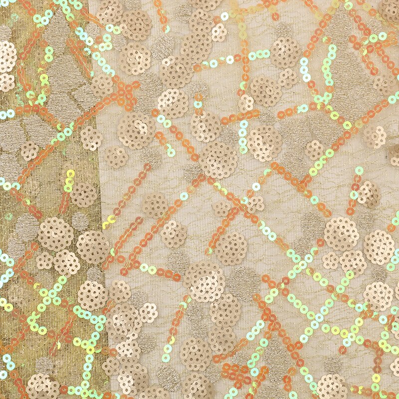 Organza Lace Fabric Fabric French Net Embroidery Sequins Tulle Fabric Lace for Wedding Dresses KS2840B-3