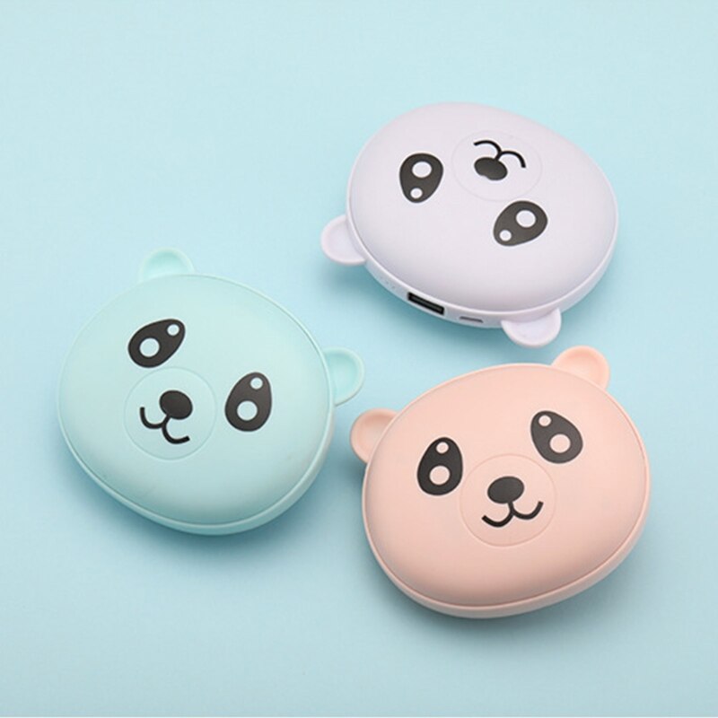 Cute Cartoon Panda Bear Winter Mini Hand Warmer 2 In 1 3600mAh Rechargeable Pocket Mobile Power Bank Reusable Electric U1JE