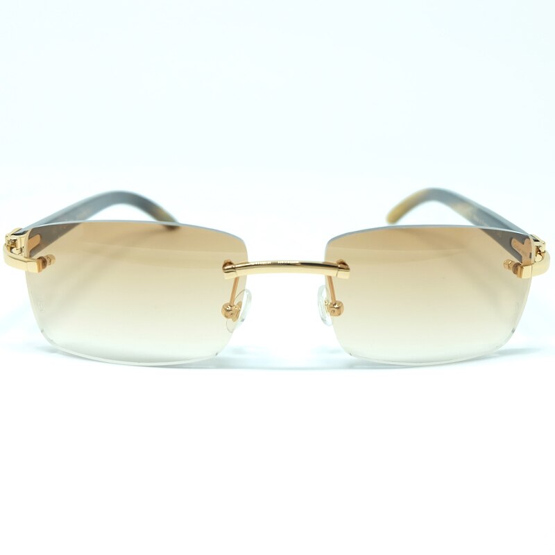 Luxe Vierkante Zonnebril Gevlekte Echt Buffelhoorn Heren Zonnebril Vintage Festival Carter Buffs Zonnebril