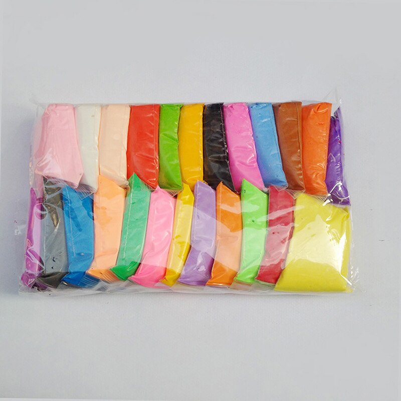 24 Color/set Light Clay Air Dry Polymer Plasticine Modelling Clay Super Light DIY Soft Handgum Educational Clay Toys