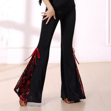 Modern Lace flower Latin dance costume practice clothes Long trousers for female/women,Ballroom performance wears KE0112