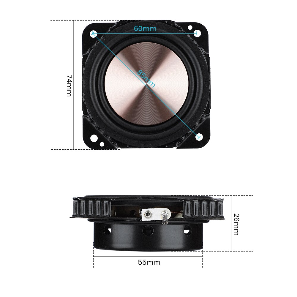 Aiyima 2 kpl 2.75 tuuman bassokaiuttimet 8 ohmia 20w bassokaiutinta harjattu metallikalvo kalvo kaiutin harman kardonille