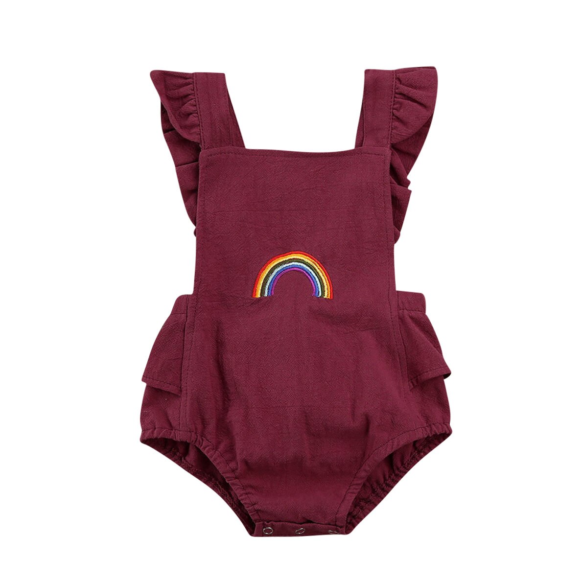 Baby Boy Girl Romper Jumpsuit Bodysuit Outfits Knitted Cotton Clothe: Red / 18M