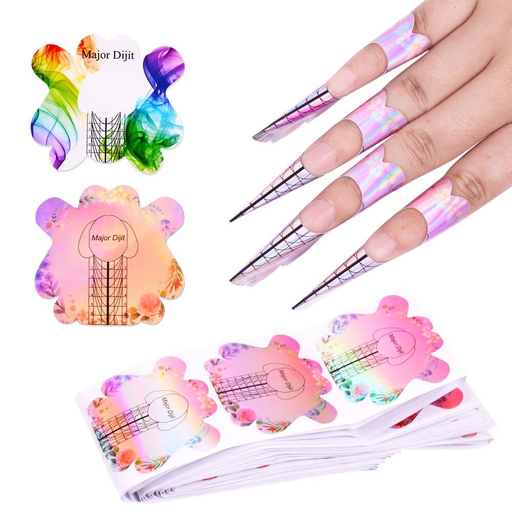 100 Stks/pak Professionele Franse Tips Nail Forms Stickers Voor Extension Gel Acryl Tips Uitbreiding Nagels Builder