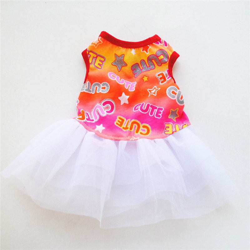 Vestido de princesa de algodón con velo de labios, ropa para perros pequeños, Primavera-Verano: 01 / XS