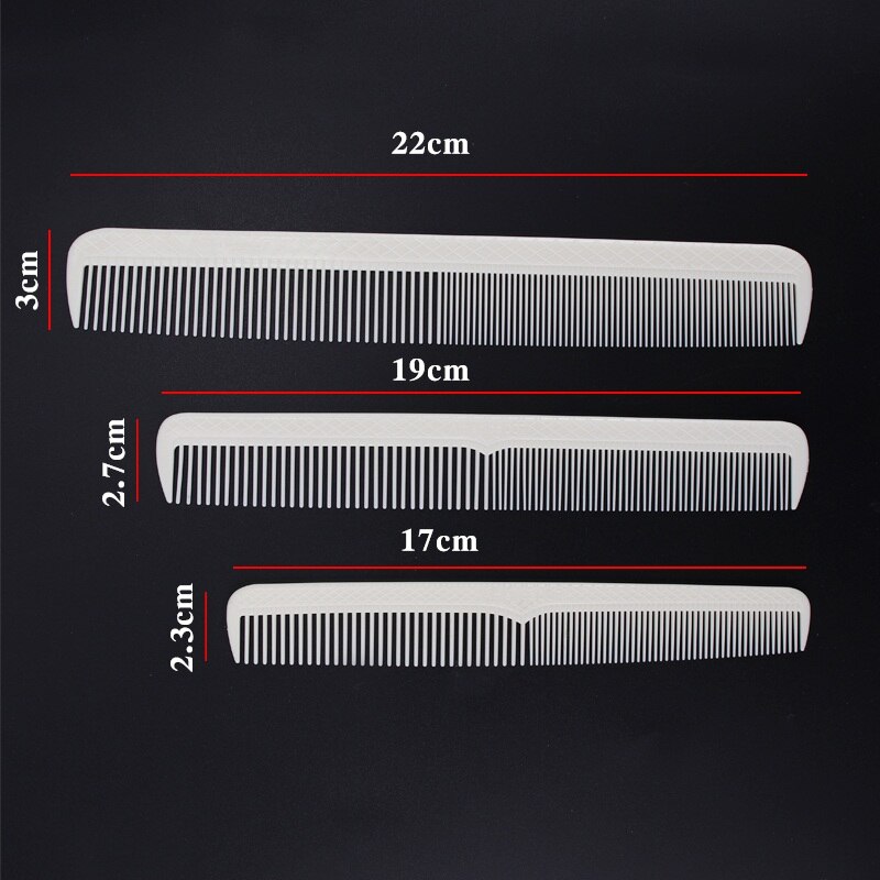 Salon Hairdresser Cutting Hair Comb Barber Special Anti-Static Comb Barber Hairdressing Hair Care Styling Tool: SZ007-White-3pc