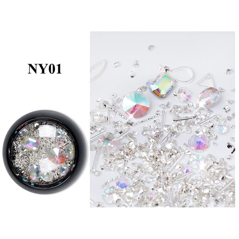 1 Pc Nail Art Sieraden Steen Zirkoon Micro Boor Kristal Zand Gemengde Manicure Rhinestone Glitters Crystal Nail Hamer Decor Nail: 1