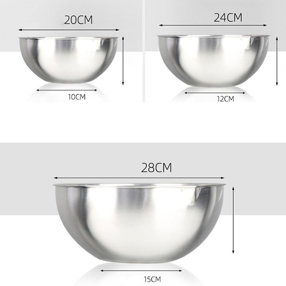 304 Stainless Steel Mixing Bowls Nesting Storage Bowls Set Kitchen Salad Bowls Cooking Bowl Baking Accessory with Scale