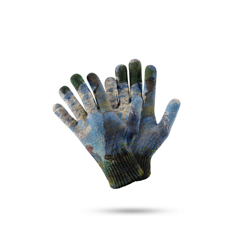 3d print heren en dames winter ski handschoenen outdoor rijden touchscreen wanten dames dikke warme stretch gebreide handschoenen
