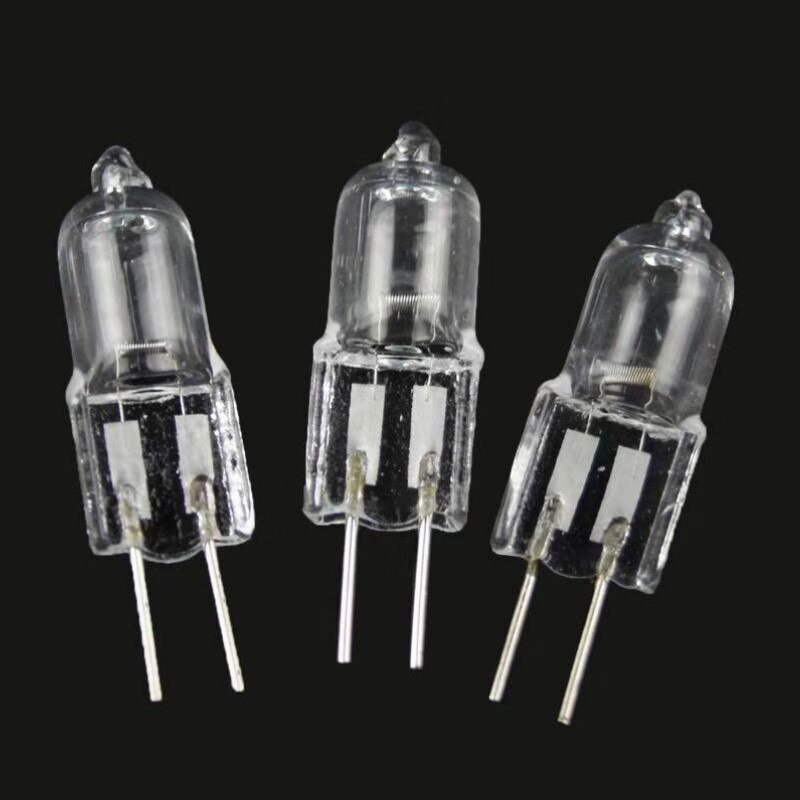50 stk/parti halogen  g4 lys  g5.3 pære 35w 20w 10w 220v 12v 24v 6v halogener 3000k hvide  g4 halogen pære led udskiftning
