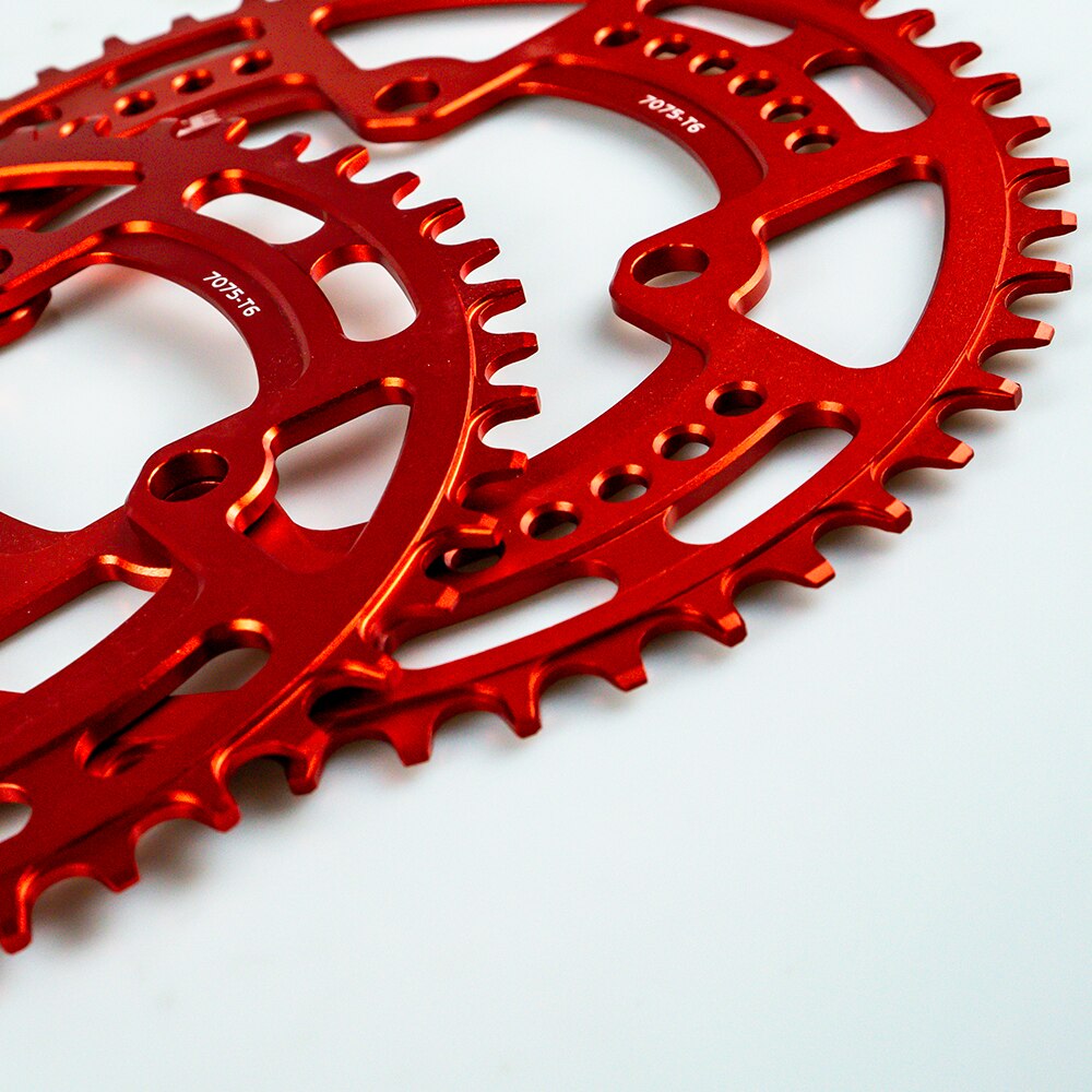 Zrace kettingbladen kettingwielen 40t/42t/44t/46t/48t/50t/52t bcd 104, smalle tanden  al7075 cnc, mtb/race/vouwfiets/gravelbikes