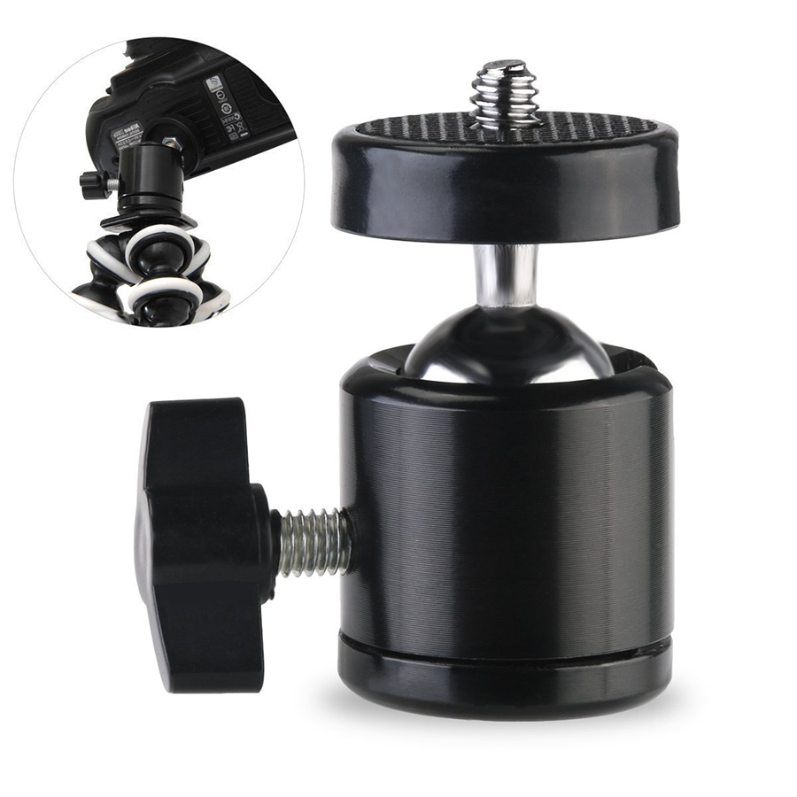 MAMEN Mini Metal Ball Head With 1/4 3/8 inch Threaded Hole 360° Universal Ball Head For Tripods Cameras Phone Holder Fill Light