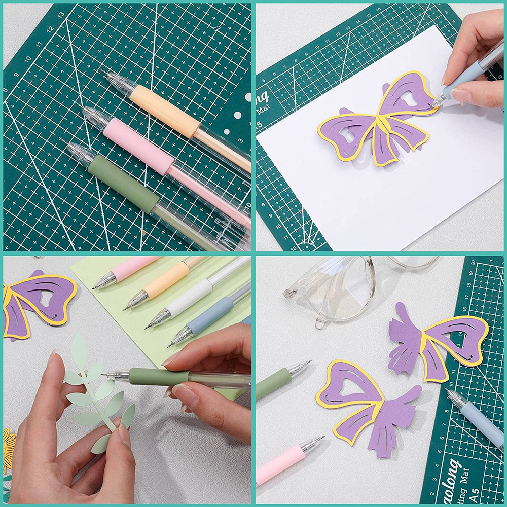 Herramienta de corte de pluma para manualidades, cortador de pluma de papel de 6 piezas, cuchillo de precisión para manualidades, corte, tallado, suministros de álbum de recortes