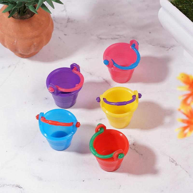 Dongzhur 1:12 Doll House 5 Sets Of Bucket Mini Furniture Simulation Toy Toy Toy Doll Model Accessories Furniture Accessorie H1E5