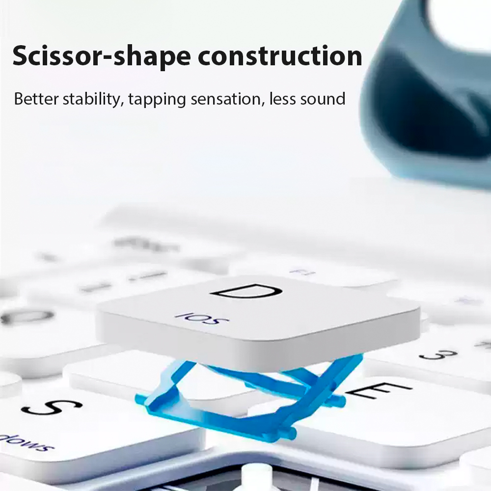 Für Android Ios Windows Bluetooth Wireless Tastatur Weiß Extra lange Standby-Tablet-Tastatur und Maus mit One-Click-Schalter