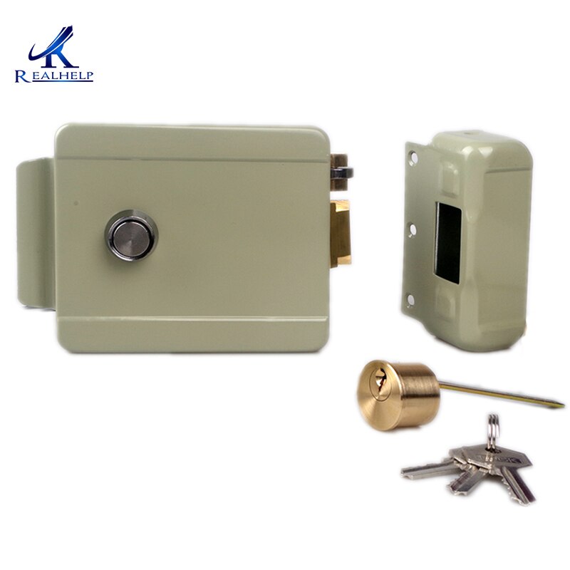 Anti-theft Electric Rim Lock For Metal Door Gate China Rim Lock Access Control System Electric Control Lock Video Door Phone: Right Inverse Open