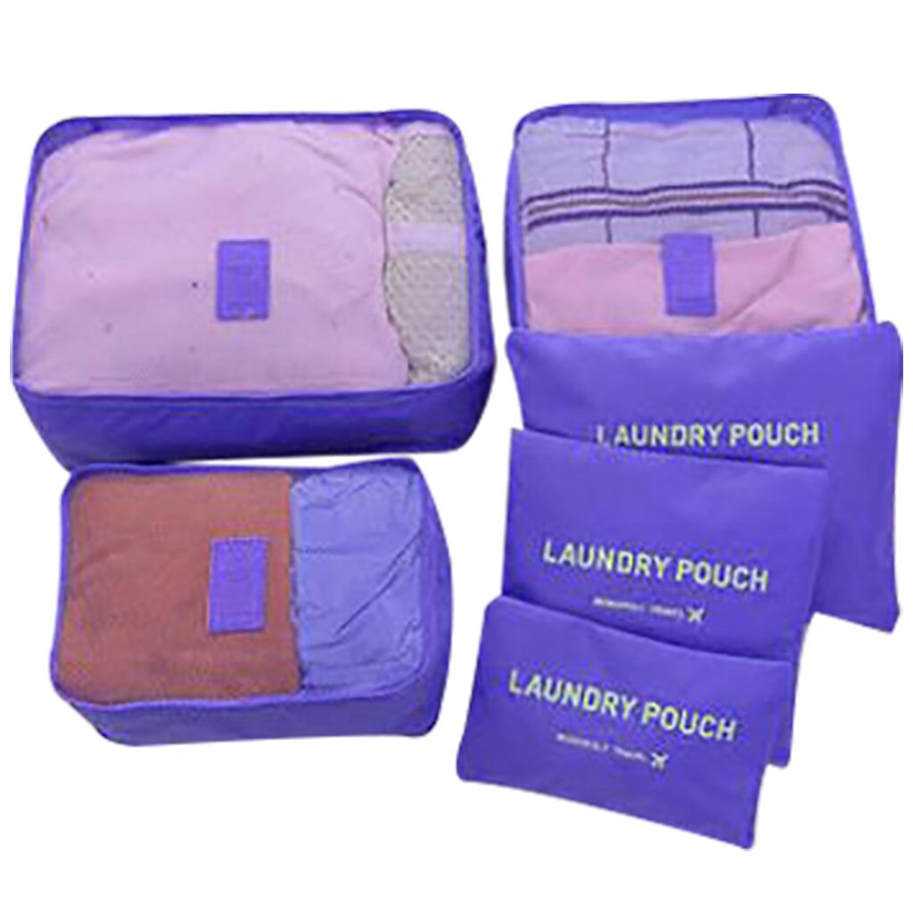 6 Stuks Kleding Schoenen Opbergzakken Waterdichte Kleding Ondergoed Schoenen Opbergtas Bagage Tas Reistassen Organizer: Purple
