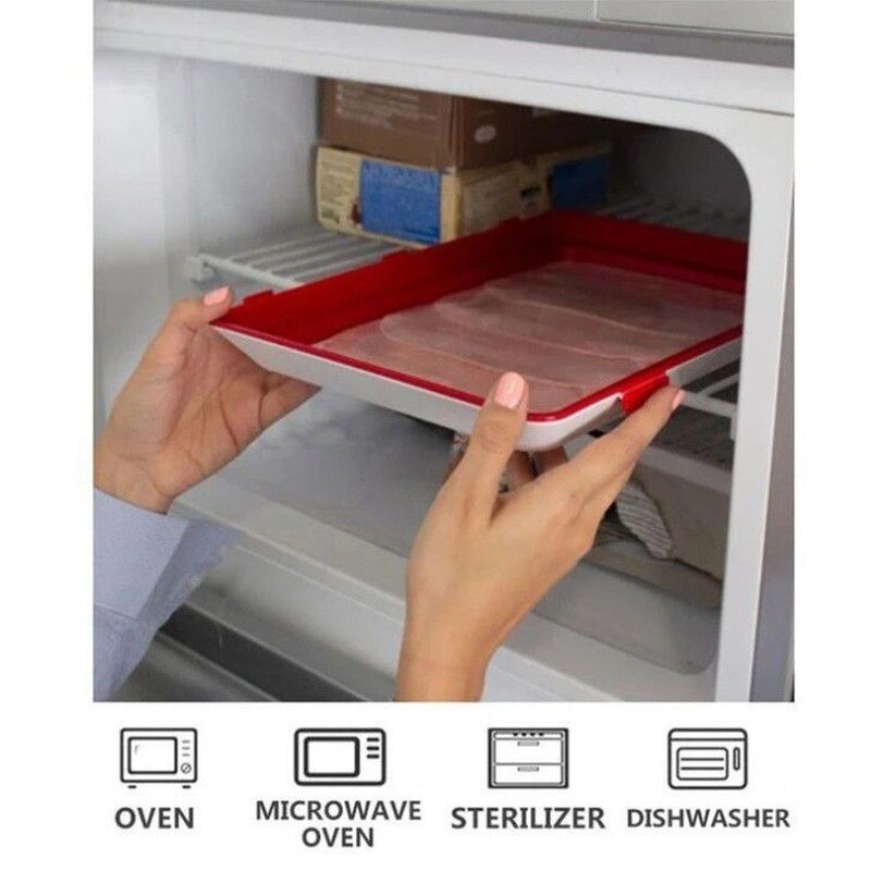 Food Storage Tray, Plastic Food Organizer, Container Set, Fresh Food Serving Tray, Refrigerator, Kitchen Dishes WJ814
