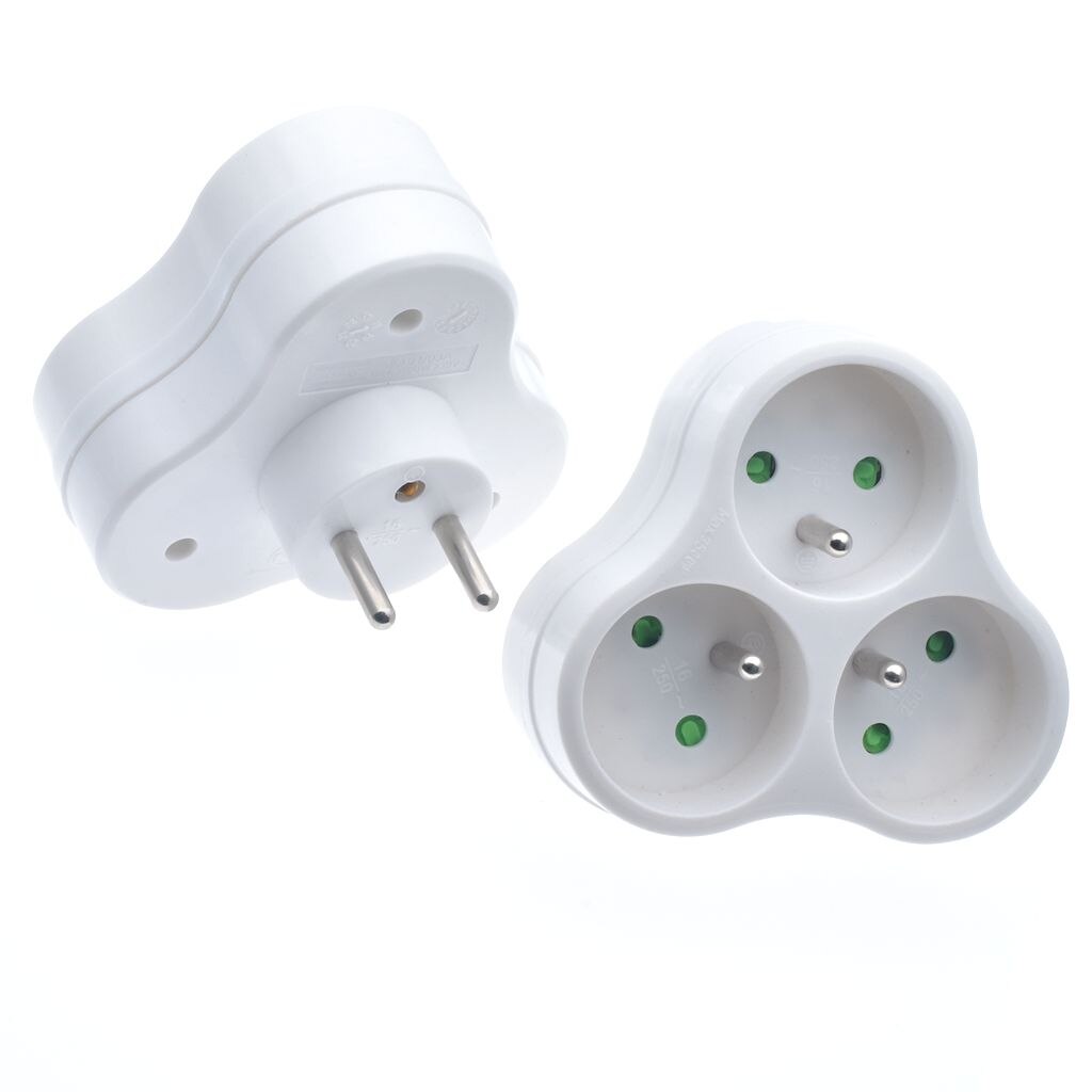 EU One Turn Three European Electric Socket Three Socket To German Type 2 Round Plug European Standard 3 Holes Socket