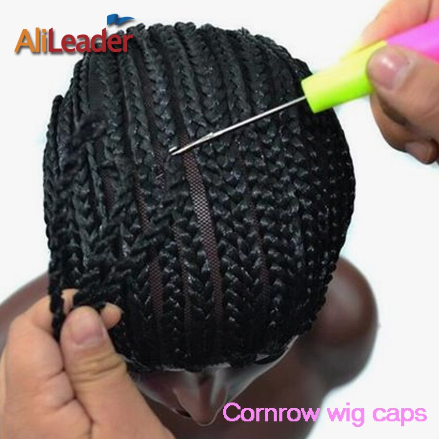 Goede Cornrows Cap Voor Gemakkelijker Naaien In Gevlochten Pruik Caps Crotchet Zwarte Kleur Gehaakte Vlechten Pruik Cap Weave Cap Voor maken Pruik