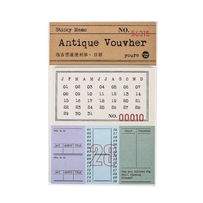 6 design kalender billet stil memo klistermærke pad planlægger skitsebog notesbog dekorative papir klistermærker papirvarer kontor leverandør
