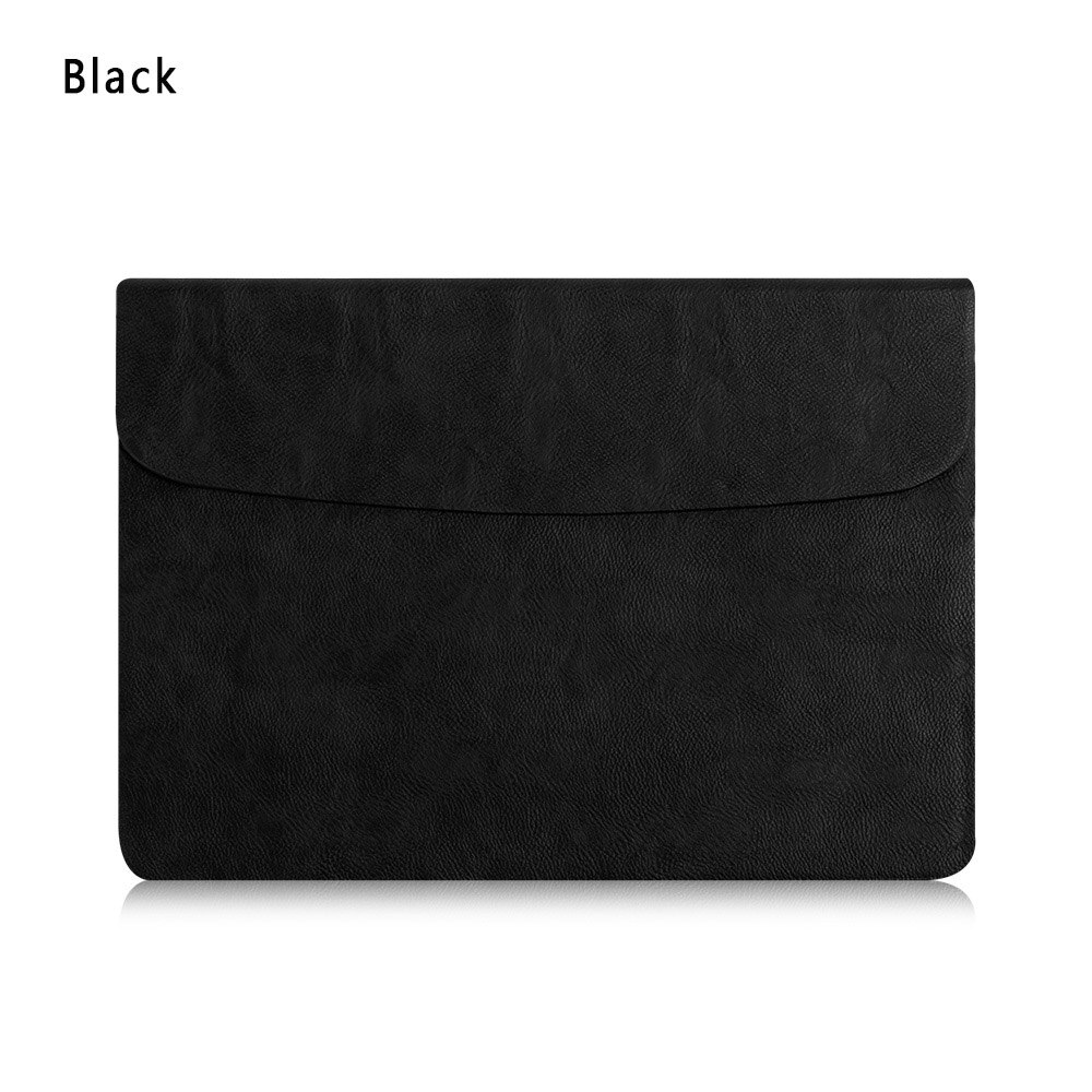 Lederen Laptop Sleeve Case Tas Cover Voor Macbook Air Pro Retina 11 12 13 15: Black / 13.3 inch