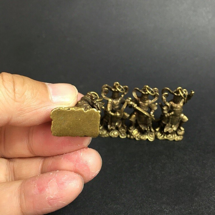 Collection Chinese Brass Carved The Four Heavenly Kings Four Diamond Buddhas Exquisite Statue