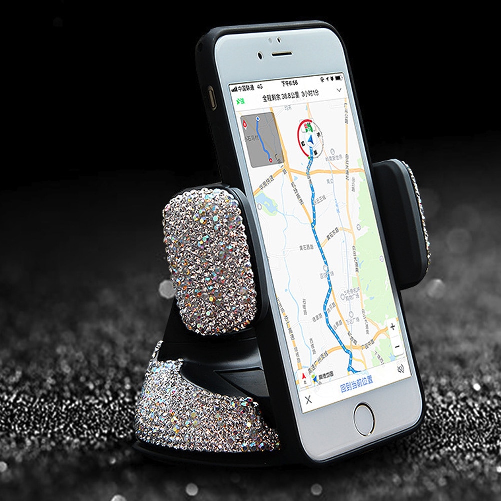 Support de téléphone universel pour voiture, décoration diamant en cristal, support de téléphone portable non magnétique pour iphone xs max xiaomi