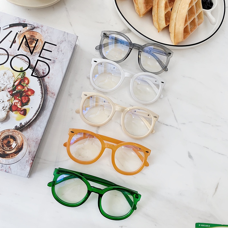 Glasses Frame Round Computer Eyeglasses Candy Color Optical Glasses Frame Arrow Rivet Eye Glasses Frames for Men Women