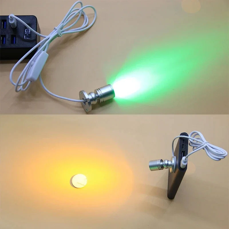 LED USB 5V 3W LED Stelle Licht Oberfläche Montiert Schrank Vitrine Zähler Schmuck Lampe Drehbare Winkel Decke Mini scheinwerfer