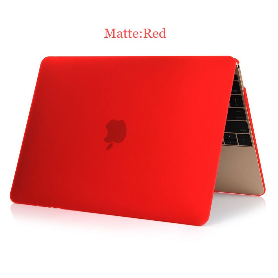 For Apple macbook 12 inch Model A1534, ZVRUA ULTRA THIN Matte / Crystal laptop Case + Transparent keyboard cover: Matte red