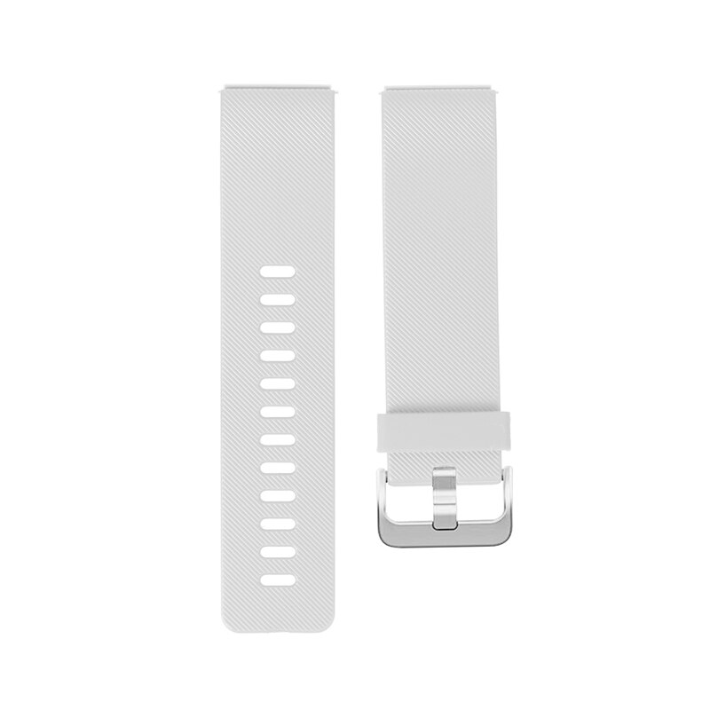 Bracelet en Silicone pour fitbit blaze bracelet de remplacement bracelet bracelet ceinture de poignet Correa smartwatch bracelet de montre en caoutchouc + boucle en métal: white / size L