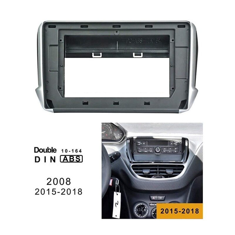 Novel-Kit de embellecedor de Fascia para DVD de coche de 10,1 pulgadas para PEUGEOT - Marco de Fascia adaptador de ajuste de doble Din