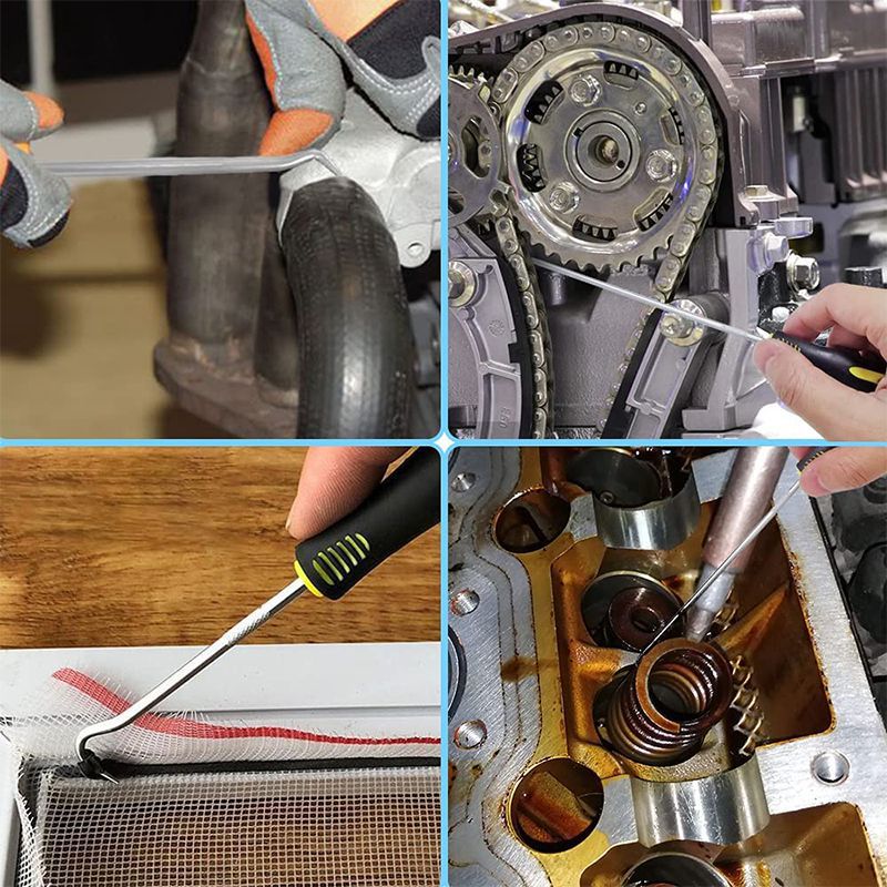 Removedor de juntas tóricas para sello de aceite, herramientas manuales con bolsa, extractor de gancho para coche, limpieza de piedra de neumáticos, herramientas de mantenimiento automático, 10 Uds.