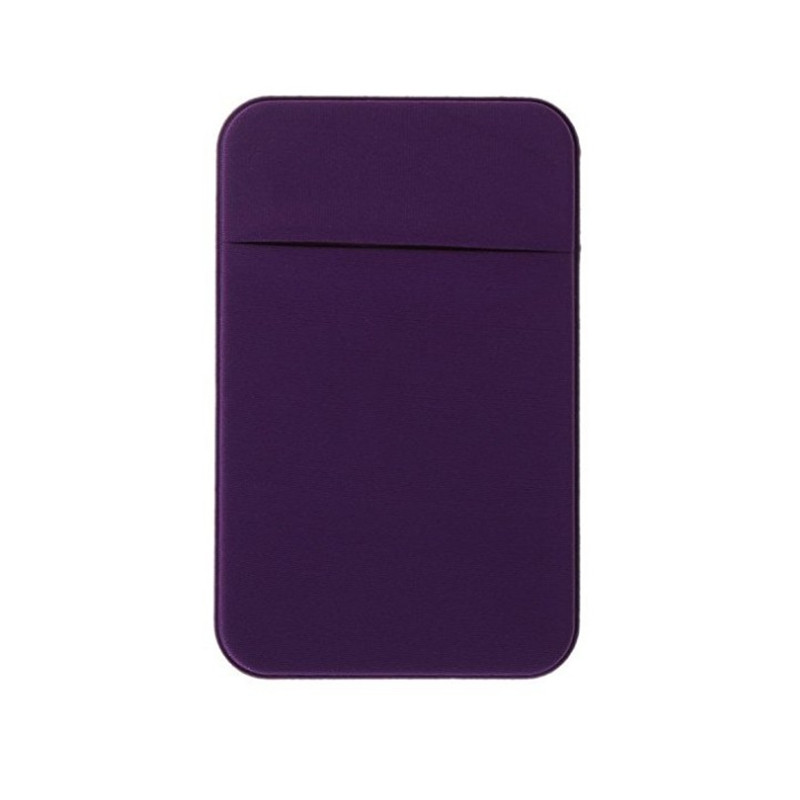 Verwijderbare Stick-on Universele Case Slanke Pocket Credit Mini Pouch Kaarthouder Lijm Portemonnee Telefoon Terug Sticker Case Portemonnee: Paars