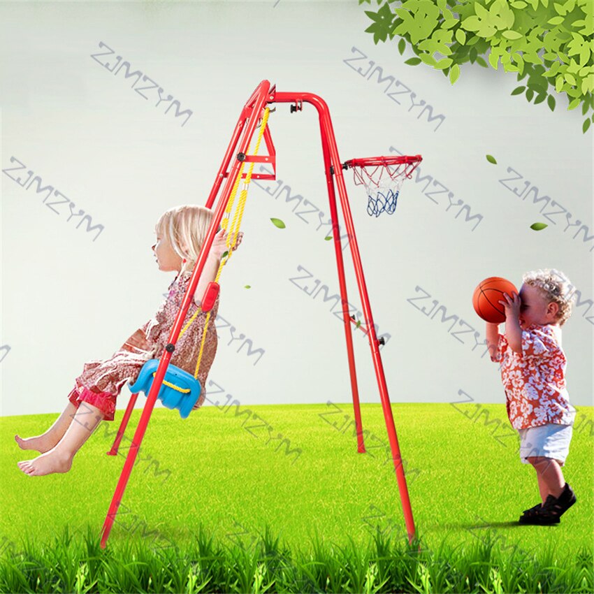 Leisure Indoor Outdoor Kinderen Schommel Frame Speeltuin Opknoping Stoel Basketbal Mand Combinatie Schieten Educatief Sport