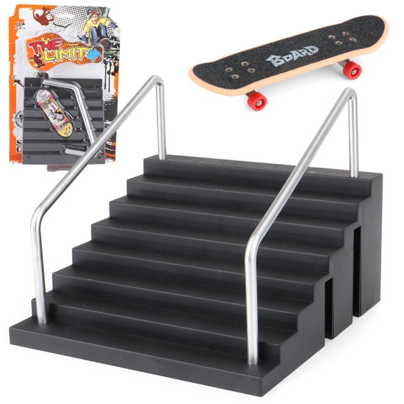 Fingerboard Rail Park Stair Kit Stairs Mini Skateboards for Kids Skateboard Game: E