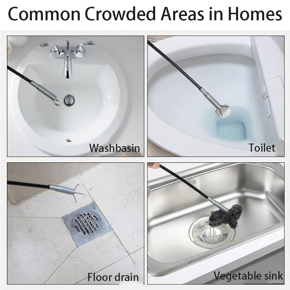 Pipe Unclogging Sewer Pickup Four-Claw Bendable Spring Spring Pipe Dredging Tools For Kitchen Water Pipe Sink Toilet Dredging