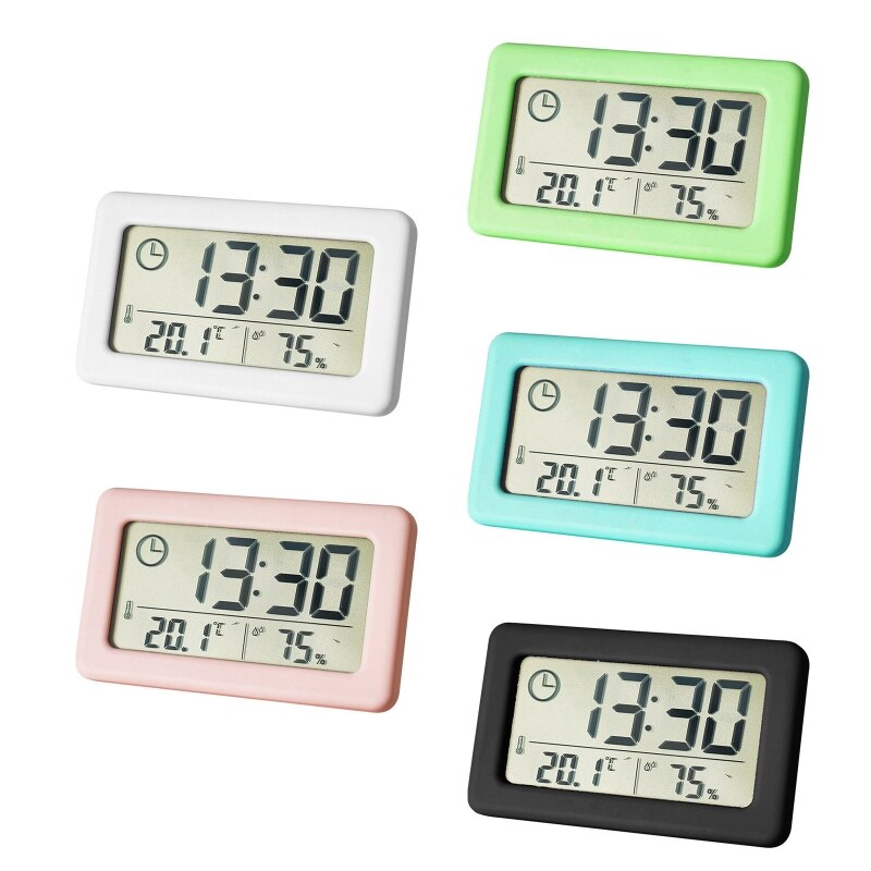 Digitale Wekker Thermometer Hygrometer Meter Elektronische Vochtigheid Monitor Klok Voor Thuis Slaapkamer Kinderen Kamer Decoratie