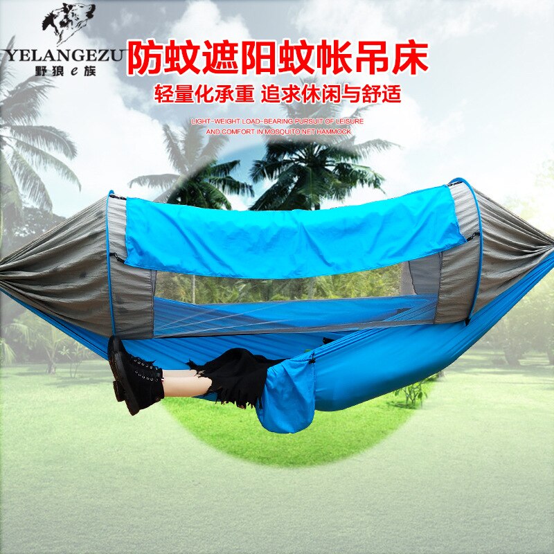 Camping/garden Hammock with Mosquito Net Outdoor Furniture 1-2 Person Portable Hanging Bed Strength Parachute Fabric Hanging Bed