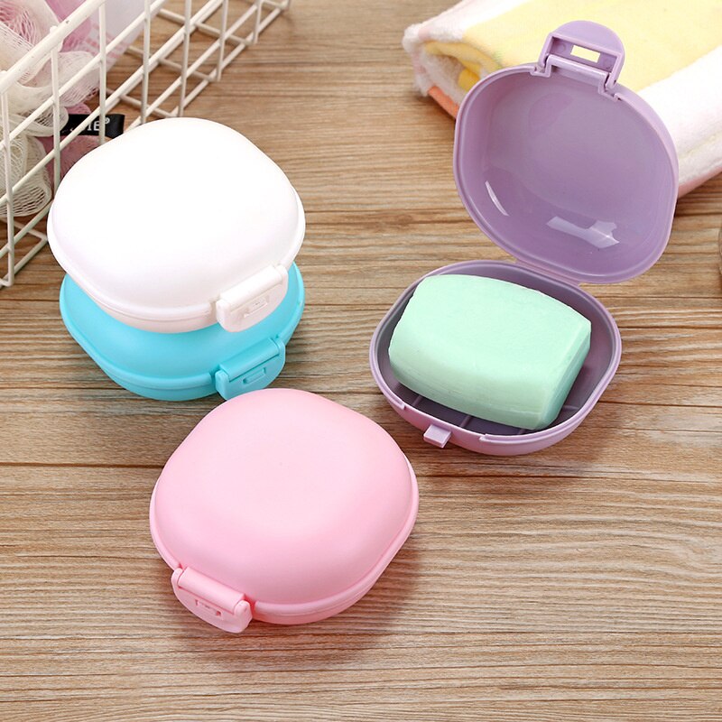 Portable Drain Soap Dishes Plastic Soap Dish with Lid Bathroom Soap Dish Soap Dish Home Shower Travel Hiking Rack Container